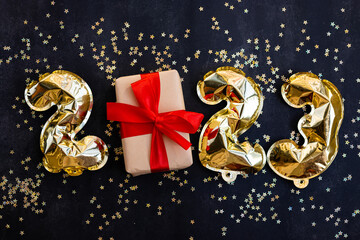 Merry Christmas and Happy new year 2023 background. Winter holiday celebration mockup