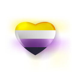 Non-binary pride heart sign. Editable vector illustration