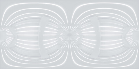White abstract tunnel, 360 degree panorama, 3d rendering.