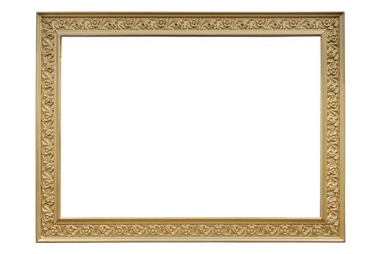 Baroque picture frame set in gilt, cut-out.