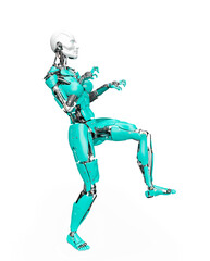 amazing robot is walking like a monster on halloween