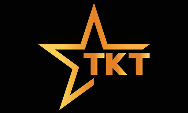 TKT golden luxury star icon three letter logo design vector template. royal logo | luxury logo | jewelry logo | premium logo | iconic logo | Victoria logo |