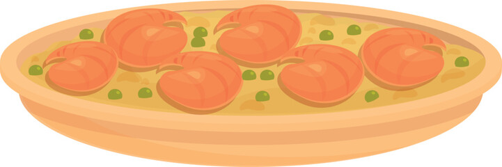 Shrimp food icon cartoon vector. Chinese festival. Rice meal