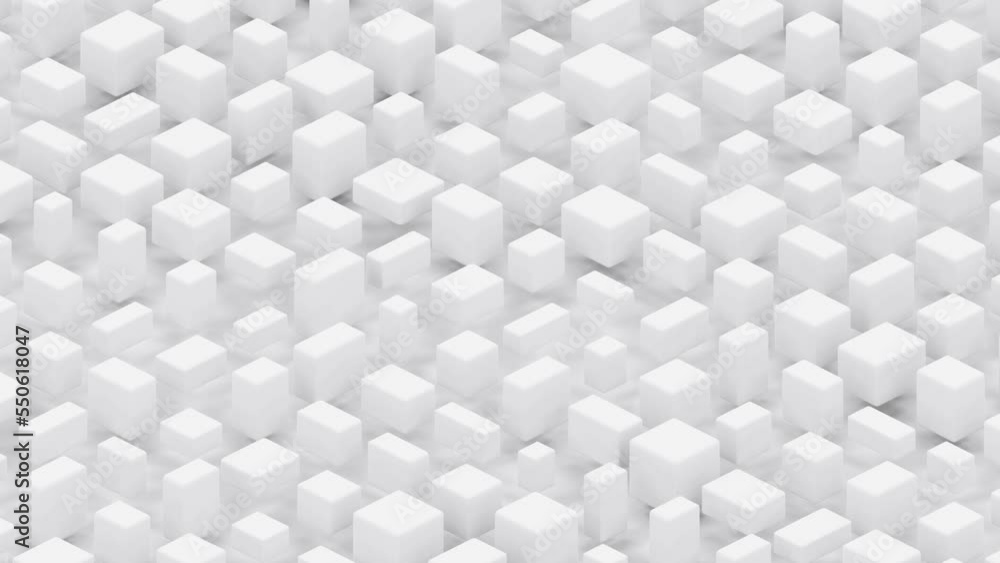 Poster grey random cuboids abstract geometry 3d background - loop video