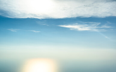 aerial view of cloudy horizon