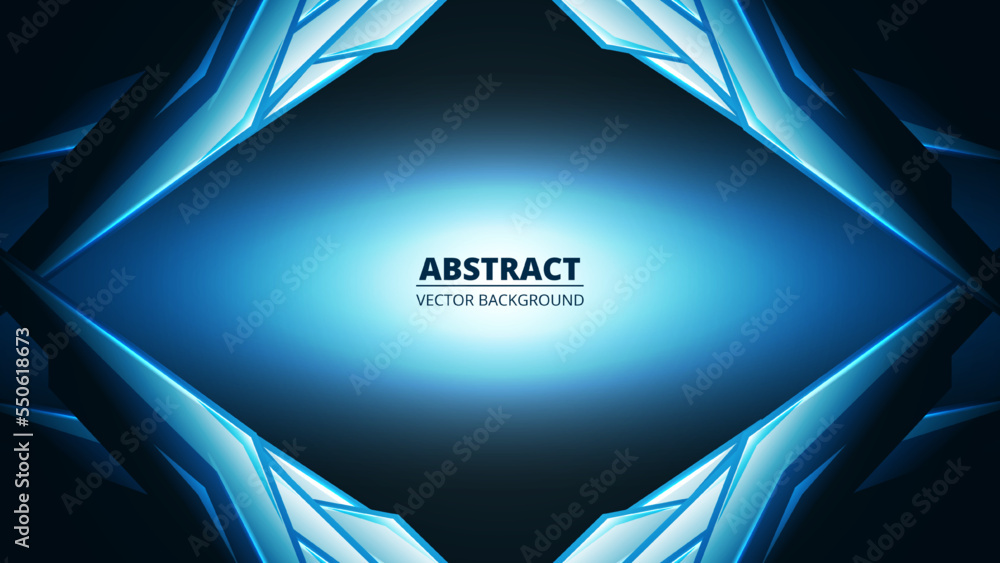 Poster 3d futuristic modern gaming abstract background with abstract technology shapes. vector illustration