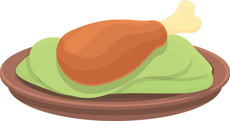 Chicken meat icon cartoon vector. Chinese food. Holiday lantern