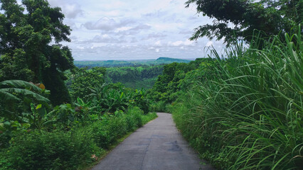 Empty mountain road or street display with nature around.Road to the great mountain at Sajek, khagrachari district, Bangladesh
