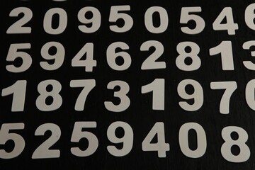 Colorful wooden numbers background. Numbers texture abstraction. Global economy crisis concept. Finance data pattern.