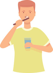 Clean teeth icon cartoon vector. Family health. Oral care