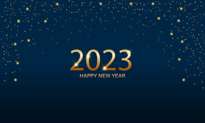 Happy new year 2023 background. Modern luxury background with glittering stars. Modern Christmas background. Vector EPS 10