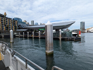 Barangaroo Wharf at Darling Harbour, Sydney, NSW, Australia.