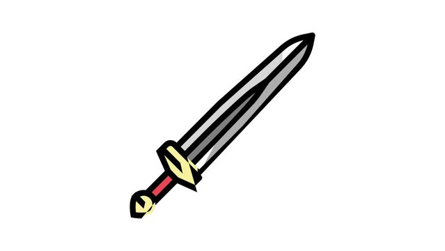 sword viking color icon animation