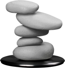 Balancing Pebbles Tower - Isolated