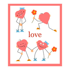 Loving couple of hearts, valentine for your design