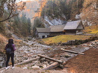 The historic Oblazy water mill in the Kvacianska dolina national park in Slovakia