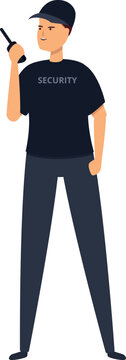 security guard holding radio, black uniform clip art preview