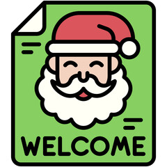 Poster with santa icon, Christmas related vector illustration