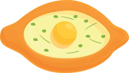 Kitchen khachapuri icon cartoon vector. Bread cuisine. National food