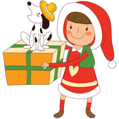 a girl who delivers gifts
- 550628041