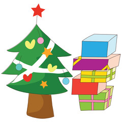 Christmas tree decorations and gift boxes
- 550628070