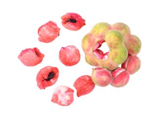 Pink manila tamarind on transparent png. Top view