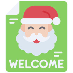 Poster with santa icon, Christmas related vector illustration