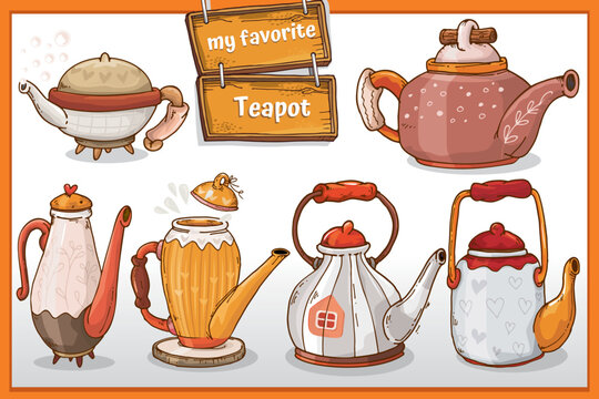 Teapot Design Collection for Design. teapot and cups
