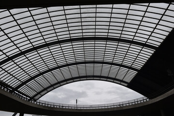 Fototapeta premium Station roof with sky in the background