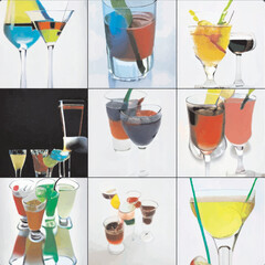 set of cocktails
