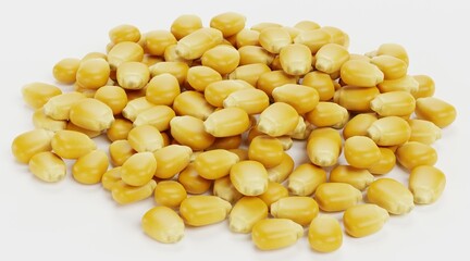 Realistic 3D Render of Corn Seeds
