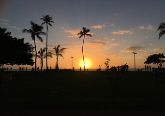 ハワイの夕陽