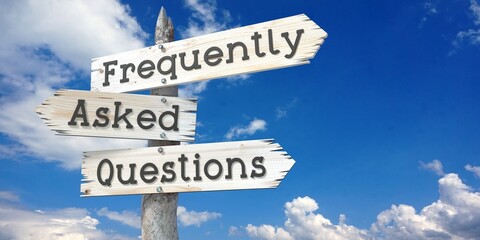 Frequently asked questions - wooden signpost with three arrows