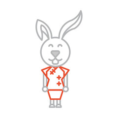 icon girl rabbit symbol new year