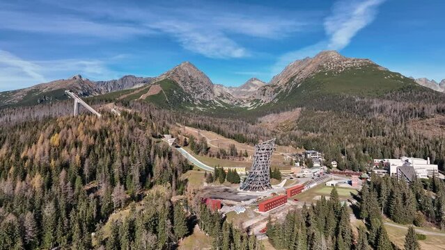 View of the ski resort Strbske pleso in Slovakia