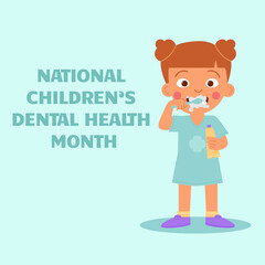 National Children’s Dental Health Month. Banner
