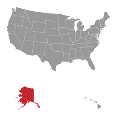 Alaska state map. Vector illustration.