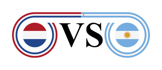 the concept of netherlands vs argentina. vector illustration isolated on white background