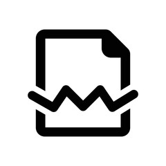 Broken File icon - vector illustration . Broken, Damaged, File, Document, Delete, Page, Paper, Sheet, Error, Corrupt, line, outline, icons .