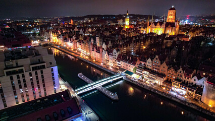 Fototapeta na wymiar Beautiful night Gdansk. Old town.