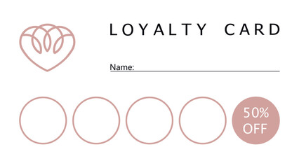 Customer loyalty card template. Vector illustration.