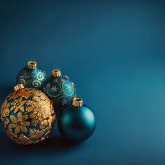 Christmas decorations against a blue background. Great for banners, ads, cards and more. 