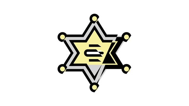 badge sheriff color icon animation