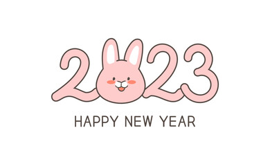 2023년 토끼의 해 숫자 일러스트