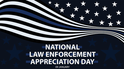 United States national law enforcement day banner vector design with stars, stripes and blue, white, black colors. national law enforcement day celebration and remembrance poster.