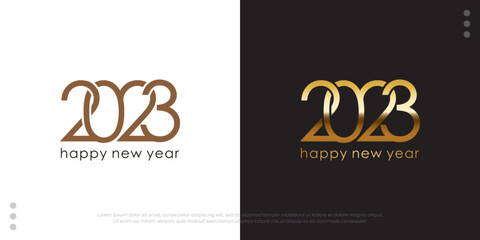 Happy new year 2023 text typography design vector illustration