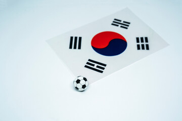 South Korea Football with national flags