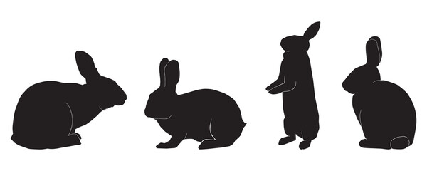 silhouette of a rabbit vector