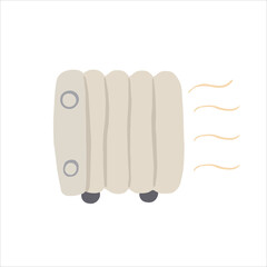 Hand-drawn cute isolated clip art illustration of white heater