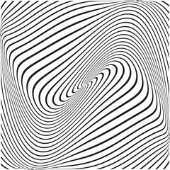 Black Stripes . Vector Curved Lines .
